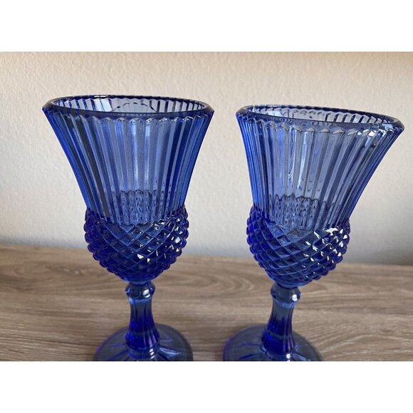 VTG Fostoria Avon Goblets Stem Cobalt Blue George & Martha Washington 1976 - Picture 5 of 9